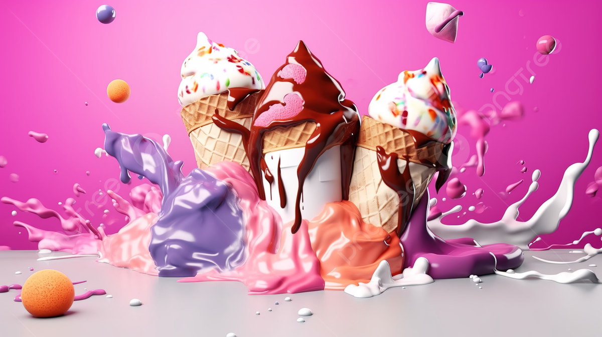melted ice cream illustration