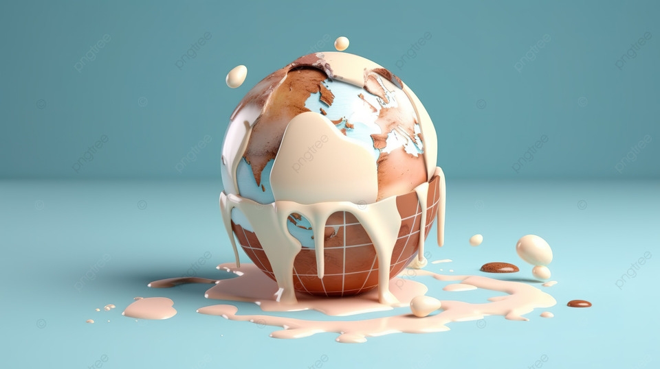 Planet Earth S Melting Ice Cream Visualizing The Impact Of Global Warming 3d Illustration
